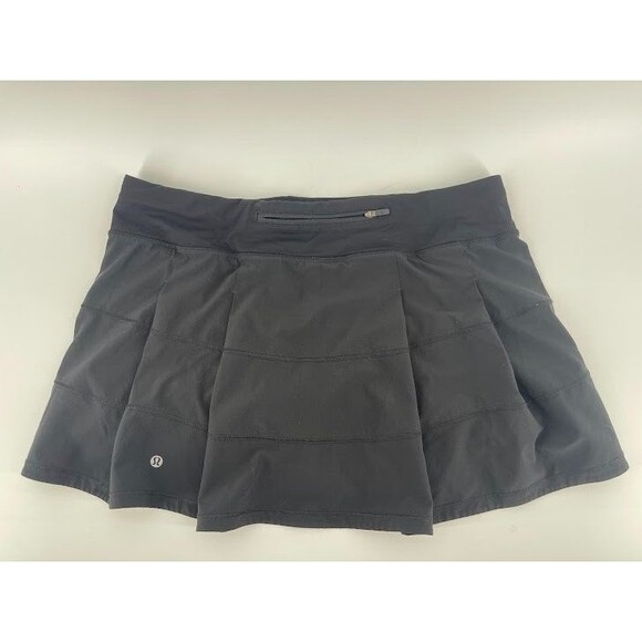 Lululemon Dresses & Skirts - Lululemon Skirt Womens Size 12 Black Stretch Pace Rival Tennis Casual Yoga Golf